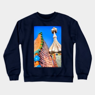 The Dragon's Back on the roof of Casa Batllo Barcelona Spain Crewneck Sweatshirt